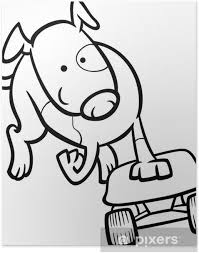 Choose your favorite coloring page and color it in bright colors. Dog On Skateboard Coloring Page Poster Pixers We Live To Change