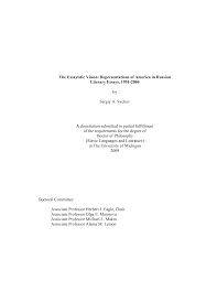 The Essayistic Vision: Representations of America in Russian Literary  Essays, 1991-2004 by Sergiy A. Sychov A dissertation sub