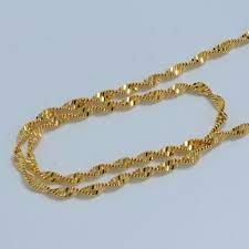 60cm X 3mm Ethiopian Gold Chain Necklaces For Women 18k Gold Plated Chain Woman Chains Necklace Necklace Womens Necklaces