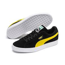 Black And Yellow Puma Shoes Puma Classic Suede Shoe Black Yellow Size 37 5 Black Classic Suede Yellow With Images Puma Suede Suede Classic Sneakers