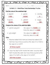 Welcome to our common core printables section for 5th grade math! Go Math Practice 4th Grade 1 1 Model Place Value Relationships Worksheet