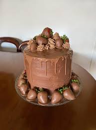 A 50th or 60th birthday cake is very special, and a great excuse for a party! I Made My Dads 60th Birthday Cake Chocolate Cake With Vanilla Buttercream In Between Each Layer Chocolate Icing And Chocolate Dipped Strawberries Cake