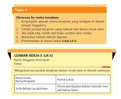 Prakarya Lk 5 Dan Lk 6 Kelas 8 Bab 1 Semester 1 Halaman 36 Amp 52 No 36 Mengobservasi Produk Brainly Co Id