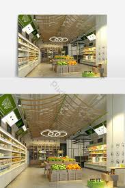 Modern Fruit And Vegetable Store Design Shop Model Renderings Decors 3d Models Max Free Download Pikbest In 2020 Shop Design Design Store Design