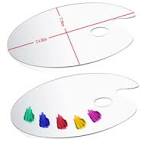 Acrylic Paint Palette 2pcs 11.8 x 7.9 inches with Thumb Hole by DUGATO,  Clear Oval-Shaped Non-Stick Acrylic Oil Paint Mixing Tray- Comfortable to  Hold ...