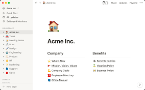 Notion team workspace