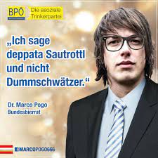 Unter seinem bürgerlichen namen dominik wlazny studierte marco pogo bis 2012 an der medizinischen universität wien und schloss sein studium mit der diplomarbeit vergleichsstudie zur wirksamkeit und verträglichkeit von intravenös. Marco Pogo Twitter à²¨à²² à²² Das Wird Man Ja Wohl Noch Sagen Durfen Bierpartei Turbobier Christkindlmarkt Wintermarkt