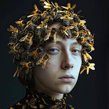 The Bee King kunstwerk van Vlindertuin-Art op canvas, behang en meer