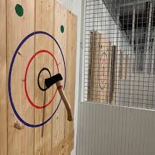 Axe throwing sounds and looks a little crazy but anyone can learn how to throw an axe and make it stick! Hachet Alley Adds A Twist To Axe Throwing Why Just Throw Axes When You Can Bowl With A Football Chron Events The Austin Chronicle