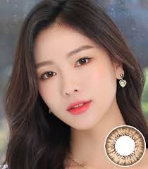 Kpop Korean Colored Eye Contact Lenses Korlens wirh lenskorea, [6-Months]  Fire Belle Brown (2pcs)
