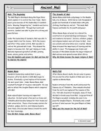 Ancient Mali Reading With Worksheet Ancient Mali Human Body Systems Projects Reading