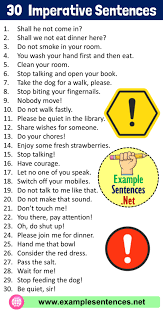 This type of imperative sentence shares polite. 30 Example Of Imperative Sentence Definition And Examples Example Sentences Imperative Sentences Sentences English Vocabulary Words