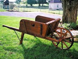 Amish Large Wooden Wheelbarrow With Removable Sideboards Holz Schubkarren Schubkarre Garten