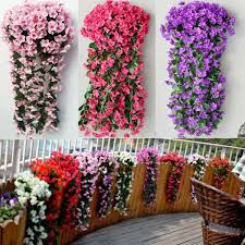 Maybe you would like to learn more about one of these? 2 4pcs Indoor Outdoor Artificial Fake Hanging Flowers Vine Plant Home Garden Decoration Wish