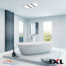 The bathroom ceiling heater is very essential during the winter season. White Ixl Tastic Luminate Dual Bathroom 3 In 1 Heater Exhaust And Led Light Ceiling Fans Direct