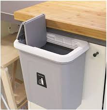 Amazon Com Karyhome Hanging Trash Can For Kitchen Cabinet And Office Small Garbage Can With Lid For Bedroom And Bathr Kitchen Trash Cans Trash Can Garbage Can