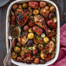 Chicken meat, salt and some pepper. Oven Roasted Chicken Sausage And Potatoes Olivia S Cuisine