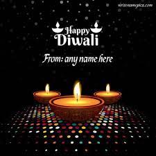Happy Diwali Wishes Diya Greeting Card With Name Happy Diwali Happy Diwali Wallpapers Happy Diwali Images