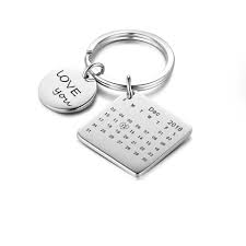 Personalized Calendar Keychain Etsy Engraved Keychain Personalised Calendar Calendar Keychain