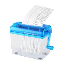 Portable Mini Desktop A6 Paper Shredder And Letter Opener Hand Crank File Paper Shredder Heavy Duty Color Paper Cut Shredder For Office Home School Portable Hand Shredder Blue Stationery Office Supplies