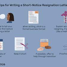 It should contain the name of the sender, complete address, and contact information. Short Notice Resignation Letter Examples