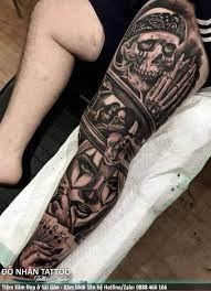 Hinh Xăm Kin Chan Bit Chan 01175 Tại đỗ Nhan Tattoo In 2021 Leg Tattoos Full Leg Tattoos Chicano Tattoos