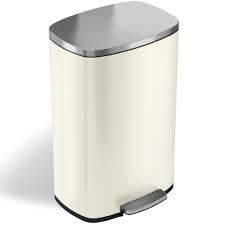 Find the perfect trash can for your kitchen in our wide selection. Itouchless Softstep 13 2 Gallon Ivory White Stainless Steel Step Trash Can With Odor Control System 50 Liter Pedal Garbage Bin For Kitchen Office Home Silent And Gentle Open And Close