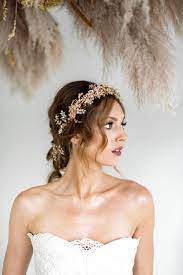 Bridal Gold Leaf Tiara Boho Golden Crown Nature Inspired Etsy Wedding Hair Pieces Wedding Hair Headband Hair Pieces