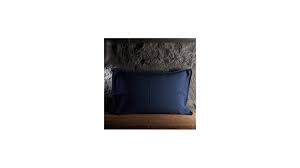 100% lin lavé et froissé couleur : Taie D Oreiller En Lin Siba Bleu La Maison Generale