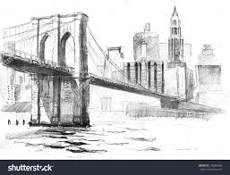 Bridge Drawing Stock Photos Images Pictures Bridge Drawing Landscape Pencil Drawings Landscape Drawings