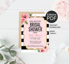 Kate Spade Bridal Shower Invitation Editable Pdf Template Edit Your Self See Bridal Shower Invitations Templates Wedding Invitation Kits Invitation Template