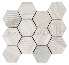 Hexagon Haisa Marble Mosaic Tile Light Marble Mosaic Mosaic Tiles Marble Mosaic Tiles