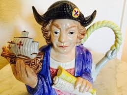 Fitz & Floyd Figures From History "christopher Columbus" Tea Pot,  Collector's Series, Limited Edition No. 1299 of 7500