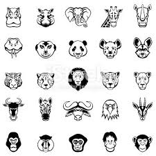 Wild African Animal Faces Animal Faces African Animals Face Illustration