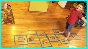 Figure out the design you want for your hopscotch and how many squares you'll need. Indoor Hopscotch Youtube