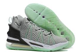 James somewhat unceremoniously debuted the lebron 18 during lakers practice earlier today. 2020 New Nike Lebron 18 Grey Green Black White For Men White Basketball Shoes Wholesale Nike Shoes Nike Lebron
