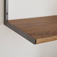 White cupboards, bathroom cabinets, wooden wall shelving, open kitchen shelving. L Beam 2 Tier Industrial Wood Metal Wall Shelf West Elm United Kingdom