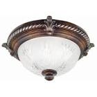 Bercello Estates 15-inch 2-Light Volterra Bronze Flush Mount with Etched Glass Shade Hampton Bay