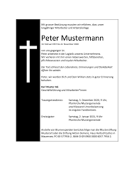 Nicht nur in der christlichen philosophie steht der tod für das ende und zugleich für einen neuanfang. Todesanzeige Vorlage Muster Word Format Muster Vorlage Ch