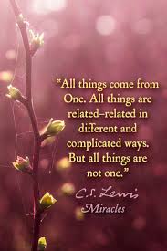 All Things Come From One From Miracles By C S Lewis Cs Lewis Quotes Joy Quotes Tolkein Quotes