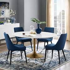Find round, square and oval dining tables online. Modway Lippa 60 Round Wood Top Dining Table In Gold White In 2021 60 Round Dining Table Dining Table Gold Round Dining Room Table