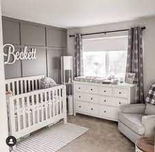 Print mixing in a nautical nursery photo: 900 Gray Rooms Ideas In 2021 Baby Nursery Nursery Nursery Room