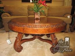 Traditional Style Ornate Coffee Table In A Rich Medium Finish On Curved Carved Wood Legs Elegant Look At Posting We Have The Matc Coffee Table Table Ornate