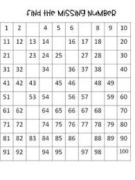 hundreds chart missing numbers and task cards