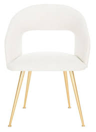 Modern Cream Cutout Chair With Gold Legs From The Well Appointed House Armchair Chair Contemporary Dining Chairs