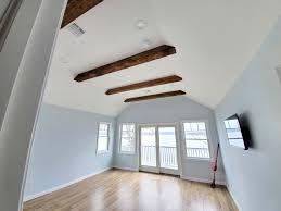 Cathedral ceilings, on the other hand, traditionally feature straight sides that slope upward at the same angle as the exterior roof line. Custom Wood Ceiling Beams Nj Decorative Boxed Hollow Beams