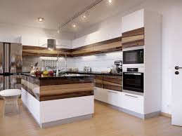 Walnut White Kitchen By Created By Interiors Visualizer Dmitry Kobtsev White Kitchen Interior Modern Kitchen Island Design White Kitchen Interior Design