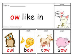 Ow Sound Word List Flip Book Ideal For Phonics Practice