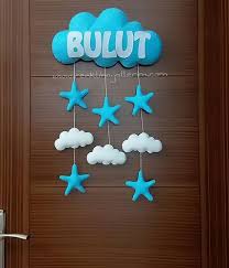Bulut Isimli Bulutlu Bebek Kapi Susu Name Crafts Felt Crafts Finger Puppet Patterns