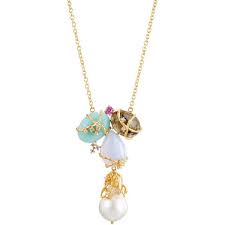 Indulgems Multi Gemstone Baroque Pearl Cluster Pendant Necklace 144 Liked On Poly Blue Pendant Necklace Blue Gemstone Necklace Gemstone Necklace Pendant